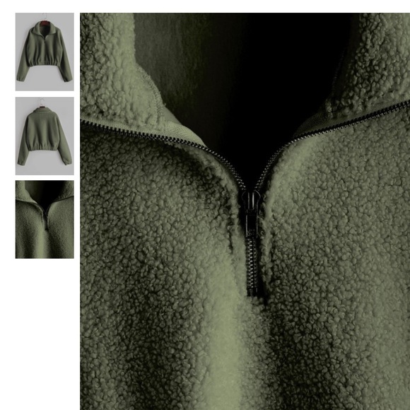 Half Zip Faux Fur Sweatshirt - Picture 3 of 7